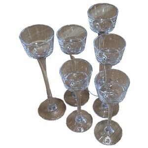 🕯️ Set of 6 Clear Glass Long Stem Tealight Candle Holders
